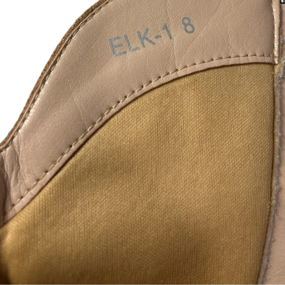 Top Moda Womens Sz 8 Cowboy Western Boots Pointy Toe Knee High Zipper Tan ELK-1 - Picture 8 of 8